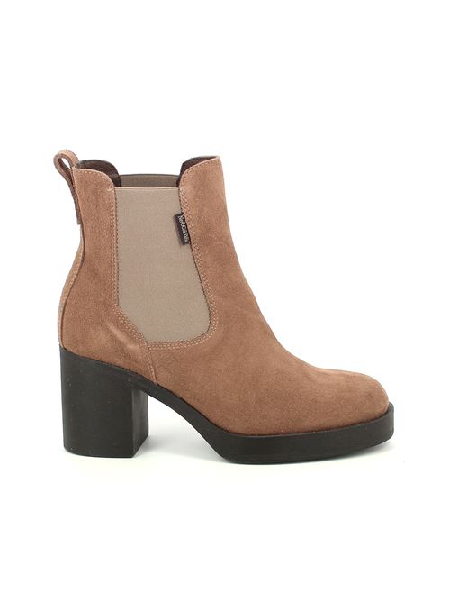 chelsea con tacco da donna in camoscio marrone NERO GIARDINI | I513890D442